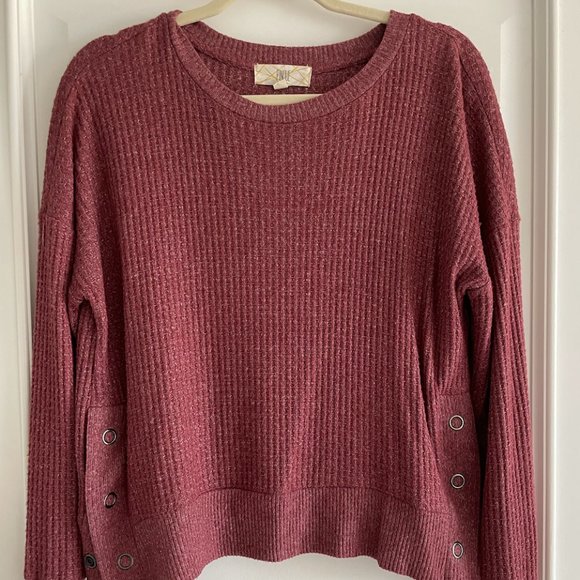 Pinque Haruka Brushed Waffle Knit Top, Medium - Picture 1 of 7